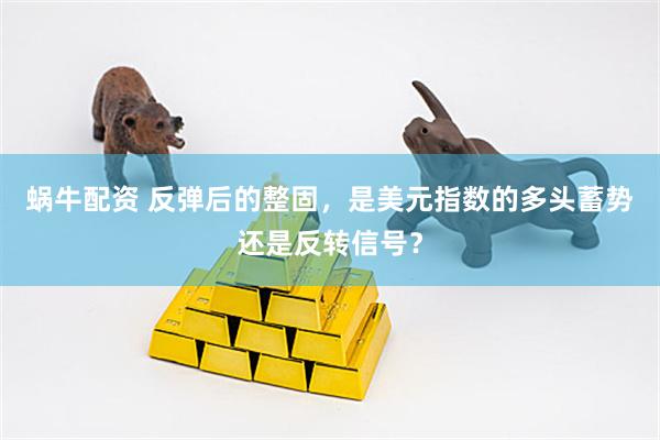 蜗牛配资 反弹后的整固，是美元指数的多头蓄势还是反转信号？