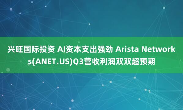 兴旺国际投资 AI资本支出强劲 Arista Networks(ANET.US)Q3营收利润双双超预期