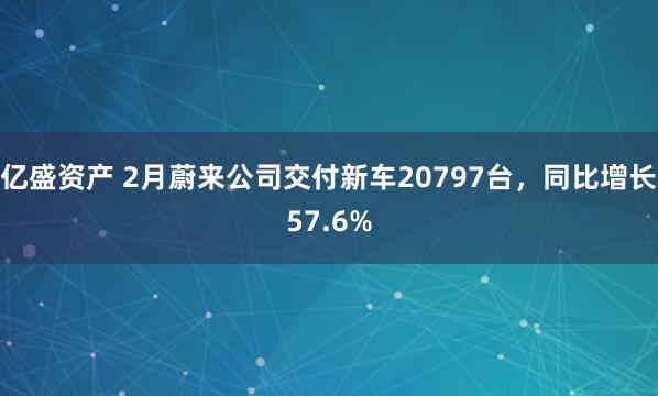 亿盛资产 2月蔚来公司交付新车20797台,同比增长57.6%