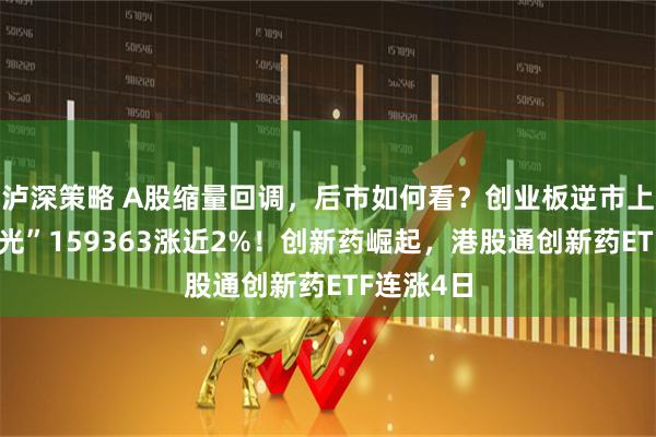 泸深策略 A股缩量回调,后市如何看?创业板逆市上涨,高“光”159363涨近2%!创新药崛起,港股通创新药ETF连涨4日